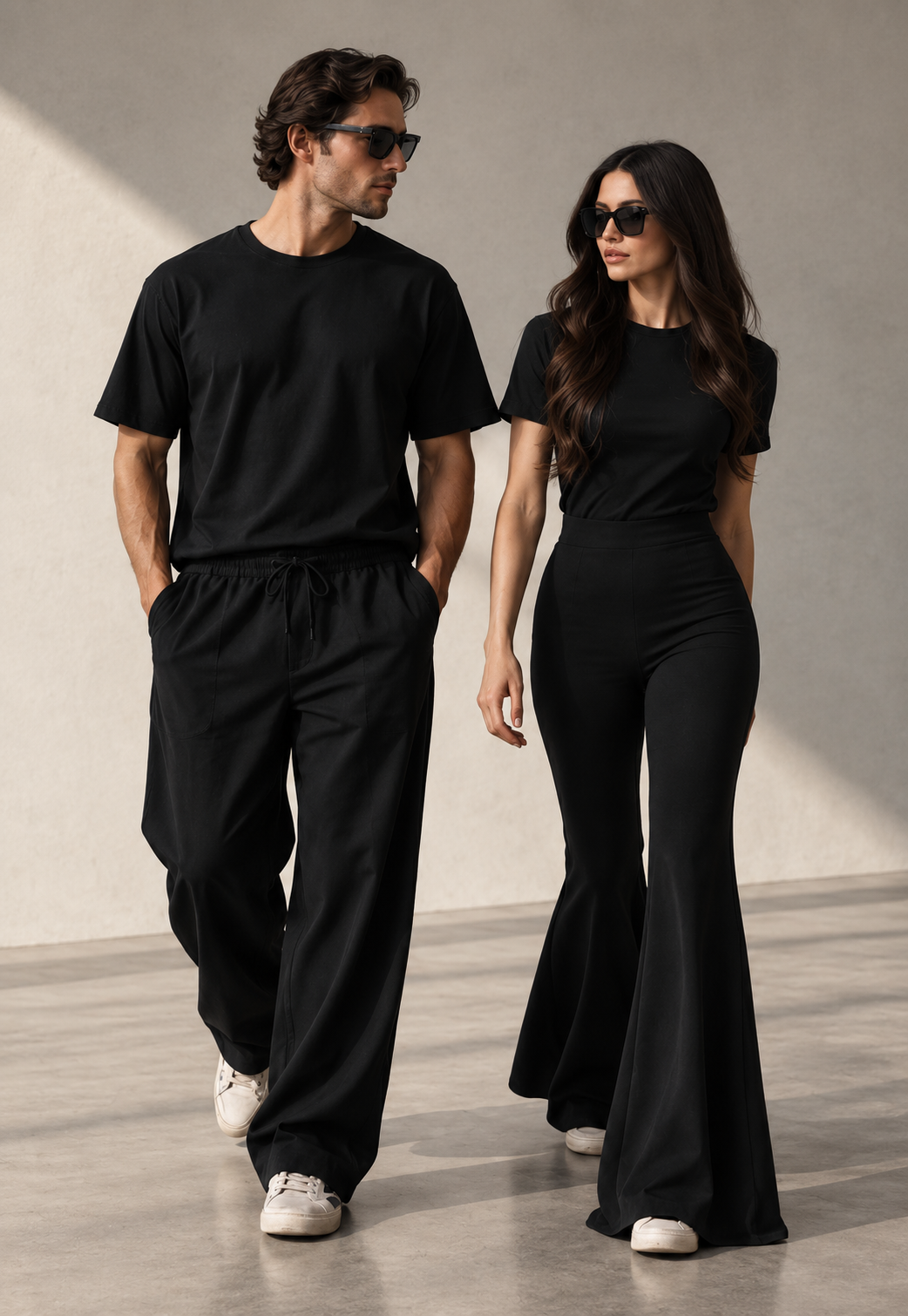 KŪRK campaign — a model in the all-black uniform